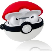 HappyCase Airpods Pro 2.nesil Kulaklık Kılıfı Figürlü Kulaklık Kılıfı Poke Topu Pokemon