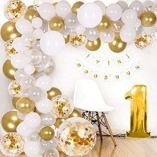 Çıtı Pıtı Store 1 Yaş  Balon Zinciri Seti Gölge Altın Balon Dekorasyon