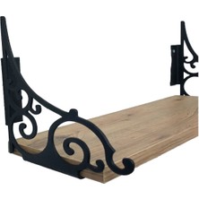 A Design Metal Raf Ayağı 2'li Set / Çiçeklik / Kitaplık / Siyah Renkli 2 Adet Raf Ayağı + Dubel + Vida