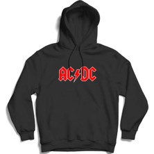 The Fame Acdc Classic Red Logo, Rock Metal Kapüşonlu Sweatshirt Hoodie