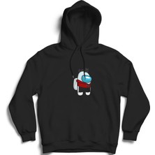 The Fame Among Us Caracter With Cat, Oyun, Game Kapüşonlu Sweatshirt Hoodie