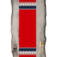 Sister Home Design Kırmızı Lacivert Geyik Ranir & Runner