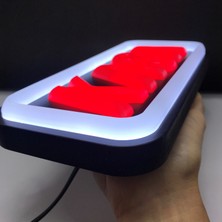 Leon Işık 'kasa' Işıklı Özel Tabela-Led ile Neon Görünümlü Tabela Beyaz Çizgi (25X12CM)