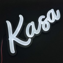 Leon Işık 'kasa' Işıklı Özel Tabela-Led ile Neon Görünümlü Tabela_elyazısı Beyaz (29X15CM)