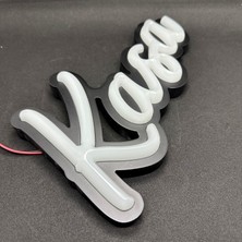 Leon Işık 'kasa' Işıklı Özel Tabela-Led ile Neon Görünümlü Tabela_elyazısı Beyaz (29X15CM)