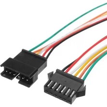 Sanec 2,5mm Jst Sm 6pin Siyah Seyyar Kablolu Konnektör Dişi Erkek Takım 10CM+10CM - 0,50MM