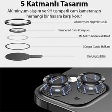 Polhammobile Polham 0.4mm Metal iPhone 14-14 Plus Kamera Lens Koruyucu, 9h 5 Katmanlı Çizilmez Kamera Koruyucu