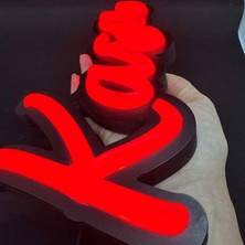 Leon Işık 'kasa' Işıklı Özel Tabela-Led ile Neon Görünümlü Tabela Elyazısı Beyaz (29X15CM)