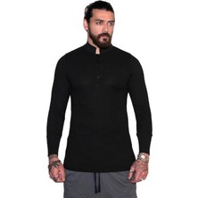 Capotrio Erkek Bohem Uzun Kol Polo Yaka T-Shirt