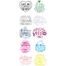 Sticker Master Sticker Oto Romantik Love Aşk Laptop Motor 10 Adet 10 cm