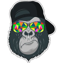 Sticker Master Cool Goril Sticker Decal Laptop Araba Tampon Sticker Oda Etiket Çıkartma Oto Motor Pc Etiket
