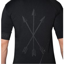 Capotrio Erkek Bohem Kısa Kol Uzun T-Shirt Siyah