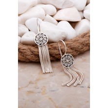 Sümer Telkari Desenli Elişi Hasır Gümüş Küpe