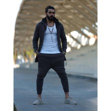 Capotrio Erkek Kapüşonlu Şalvar Eşofman Takım Gri