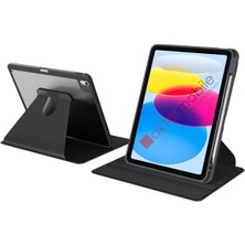 AktarMobile iPad 10. Nesil 2022 10.9" Uyumlu Kılıf 360 Dönebilen Kalem Bölmeli Yatay Dikey Standlı Akıllı Kapak