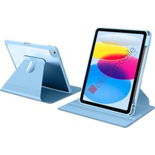 AktarMobile iPad 10. Nesil 2022 10.9" Uyumlu Kılıf 360 Dönebilen Kalem Bölmeli Yatay Dikey Standlı Akıllı Kapak