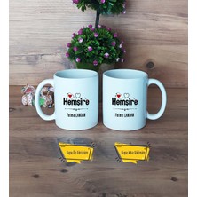 Kişiye Özel Hemşire Kupa Bardak Beyaz ve Anahtarlık Hediye Sepeti Hemşireye Tıp Bayramı Hediyesi