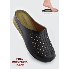 Ispartalılar 8670 Carlaverde Tam Ortopedik Kapalı Siyah Kadın Terlik Kapalı Terlik