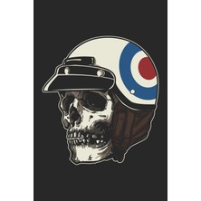 Sticker Master Skull Motor Kask Kurukafa Sticker Etiket Çıkartma Pc Laptop Araba Oto Motor Oto Motor Pc Etiket