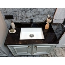 Granite Rising Granit Banyo Lavabo Eviyesi - Beyaz Renk - 51 x 37 cm