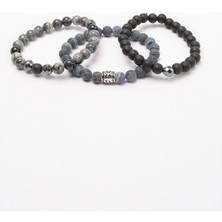 Janti Akik Jasper Hematit Onyx Doğaltaş Kombin Bileklik Kutulu