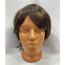 Samur Kısa Model Düz Kesim Içi Astarlı Erkek Peruğu Kahve Renk
