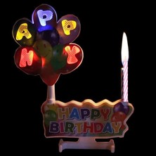 Kuzey LED Işıklı Pasta Mumu Müzikli Pasta Mumu Pilli Mum Doğum Günü Pasta Mumu Balloons Happy Bırthday Candles
