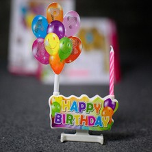 Kuzey LED Işıklı Pasta Mumu Müzikli Pasta Mumu Pilli Mum Doğum Günü Pasta Mumu Balloons Happy Bırthday Candles