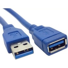 Usb 3.0 dişi erkek uzatma kablosu mavi 30 cm