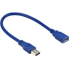 Usb 3.0 dişi erkek uzatma kablosu mavi 30 cm