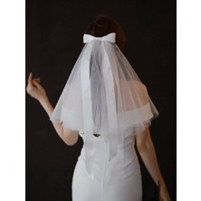 Bba New Trend Gelin Duvağı Fiyonklu Duvak Tokalı Kadın Aksesuarı Şık Tasarım