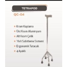 Viopedi Qc-04 Tripod 4 Ayaklı Baston