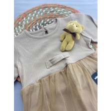 Çekik Bebek Kız Bebek Ayıcıklı Badili Tütü Elbise Hediyelik Bayramlık Elbise