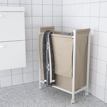IKEA Tekerlekli Çamaşır Sepeti 80 Litre Meridyendukkan Beyaz Renk Metal Sepet