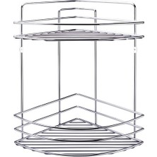 Olgun Home Metal 2 Katlı Banyo Köşe Duş Rafı Düzenleyici 36CM