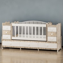 Garaj Home Efe 9 Çekmeceli Büyüyen Soho Beşik - Gri Döşemeli-