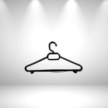 Olgun Home Plastik Elbise Askısı Siyah Renk 12 Adet Elbise Askılığı Askılık Etek Askısı