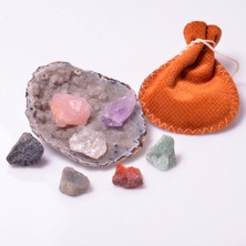 Taş Sandığı 7 Adet Doğal Taş Ham Kütle - Çakra Taşları