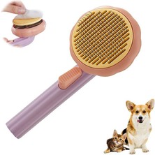 Optapro Pembe Basmalı Telli Kedi Köpek Için Tüy Toplama Tarama Bakım Fırçası Pet Brush Balkabağı Tasarımlı