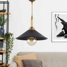 Dede Tekli Ufo Sarkıt Avize Siyah Dekoratif Obje