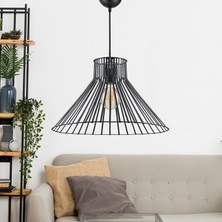 Dede Tekli Panama Sarkıt Avize Siyah Dekoratif Obje