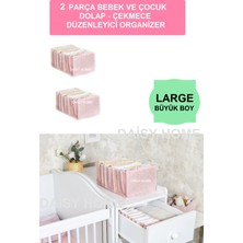 Daisy Home 2 Adet Baby Bebek Odası Akordiyon Çekmece ve Dolap Düzenleyici Large Boy