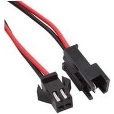 Sanec 2,5mm Jst Sm 2pin Siyah Seyyar Kablolu Konnektör Dişi Erkek Takım 20CM+20CM - 0,25MM