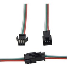 Sanec 2,5mm Jst Sm 3pin Siyah Seyyar Kablolu Konnektör Dişi Erkek Takım 10CM+10CM - 0,25MM