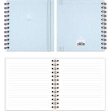 Matt Notebook 15X15 cm Kare 2'li Set Spiralli Çizgili Tarihsiz Not Defteri Bulut Yıldız