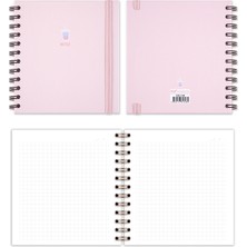 Matt Notebook 15X15 cm Kare 2'li Set Spiralli Kareli Tarihsiz Not Defteri Bubble Tea Çiçek