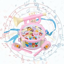 Perfk Çocuk Drum Toy Müzik Enstrüman Kiti Erken Öğrenme Eğitim Oyuncak Pembe (Yurt Dışından)