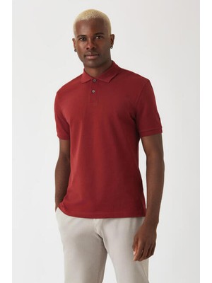 Bisse Erkek Balenli Yaka  Basic Regular Fit T-Shirt BORDO TS22Y22013_D25