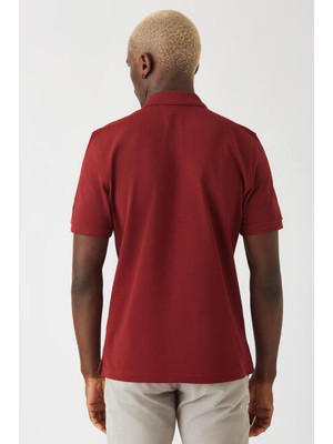 Bisse Erkek Balenli Yaka  Basic Regular Fit T-Shirt BORDO TS22Y22013_D25