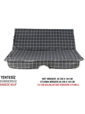 Nelson Süngersiz Salıncak Minder Seti (2 Kişilik) Kılıf-Gri Pano